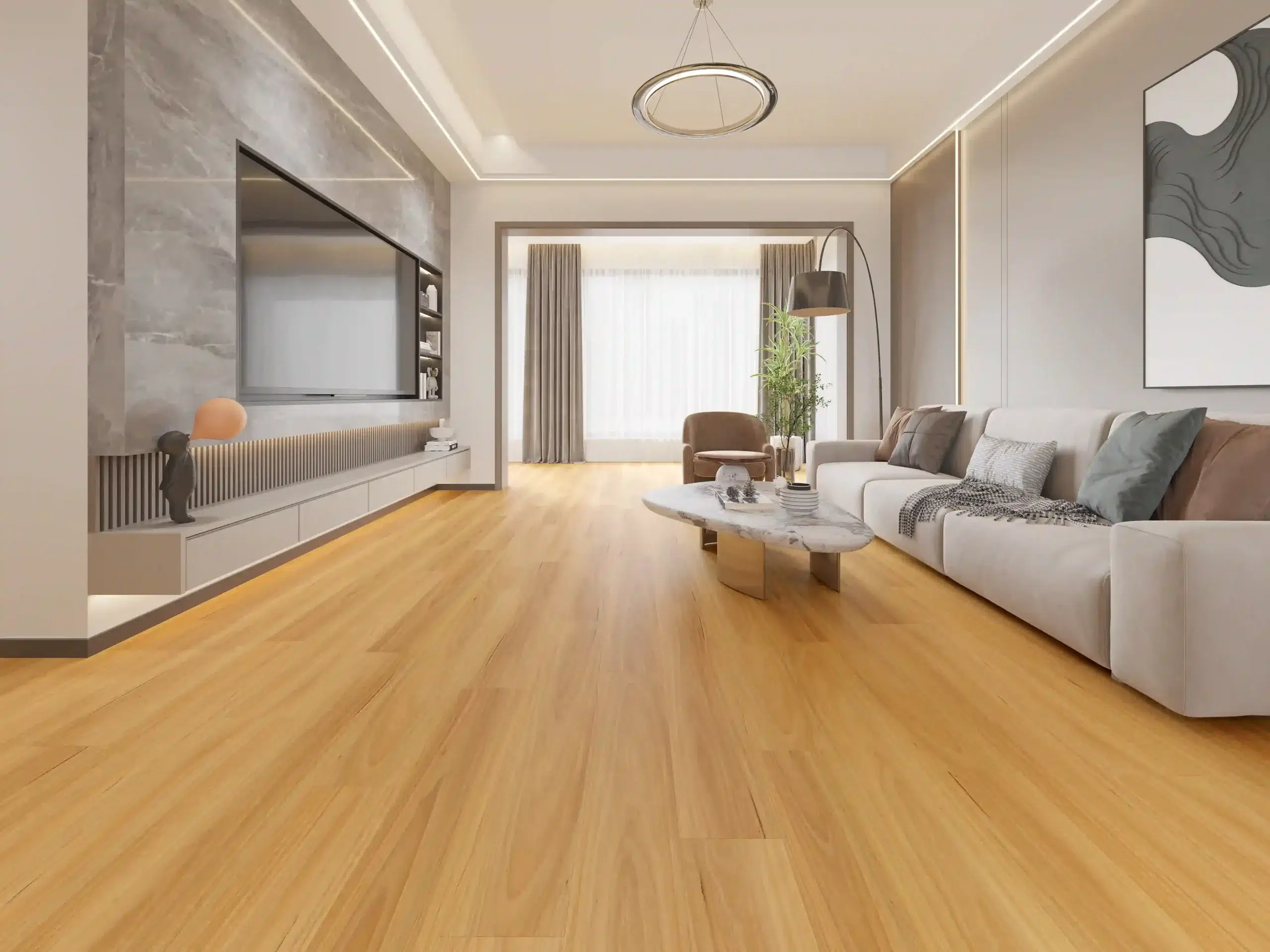 SPC 6.5mm & 9.5mm 23 long plank natural spc flooring