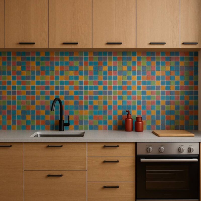 colourful mosaic tiles - floor tiles and wall tiles