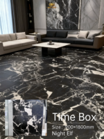 Elegant black and white marble flooring.