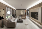 Modern living room with stylish decor