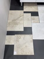 Showroom beige floor tiles